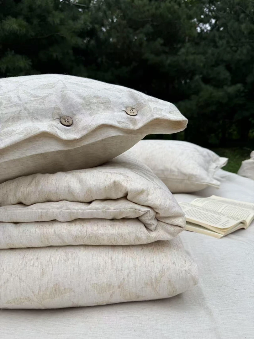 原生态【棉麻四季被】高端母婴级提花被吸湿更透气天丝棉麻更亲肤