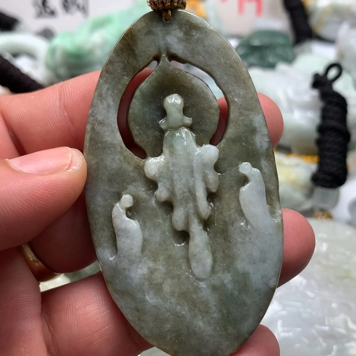 翡翠未镶嵌颈饰保真天然a货翡翠