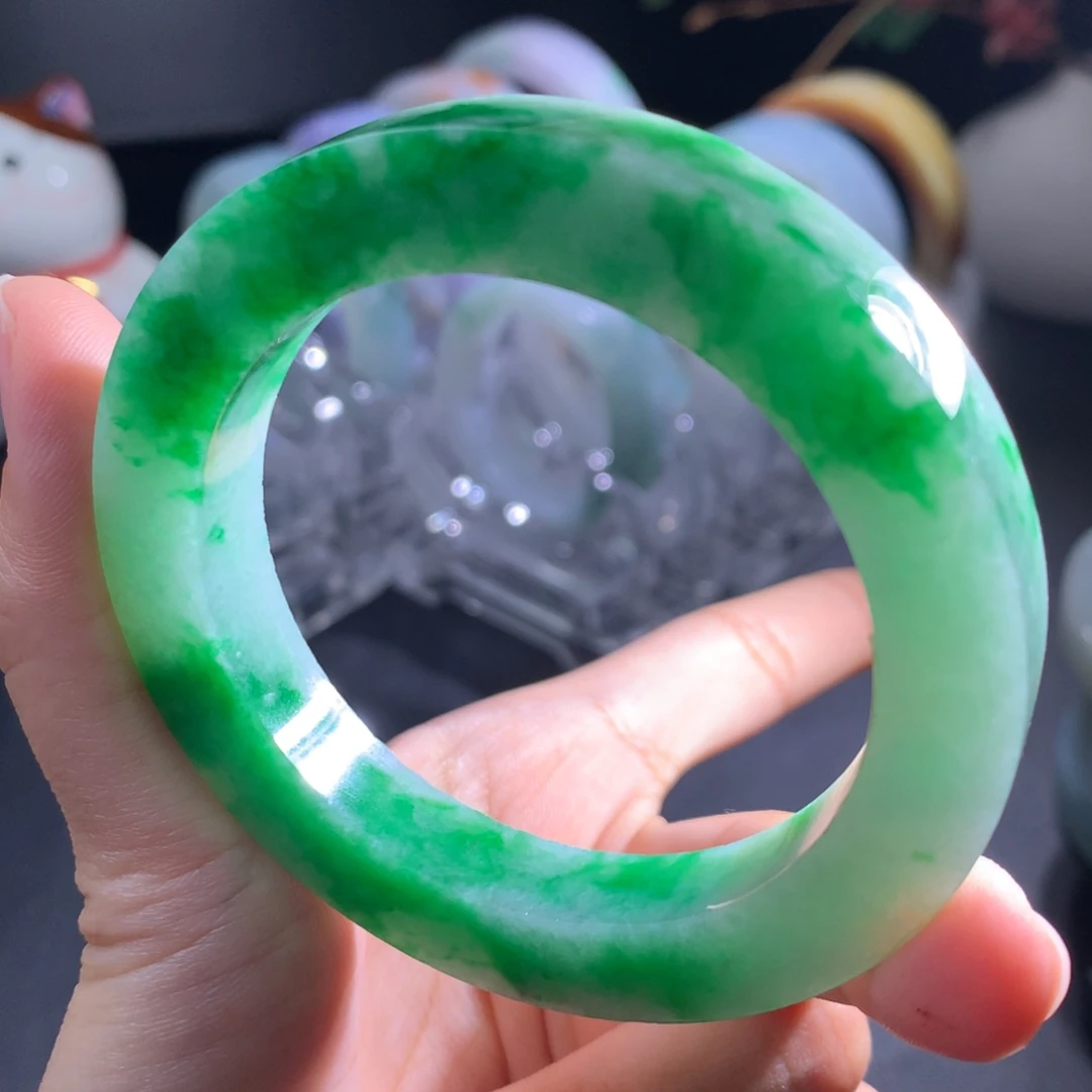 未镶嵌满绿翡翠手镯订金勿拍定制翡翠