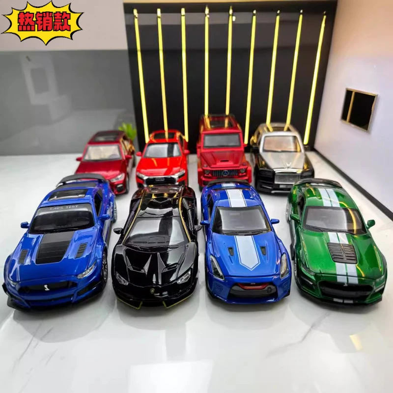 新款合金车模1:32越野轿车跑车回力玩具汽车音乐模型小汽车摆件