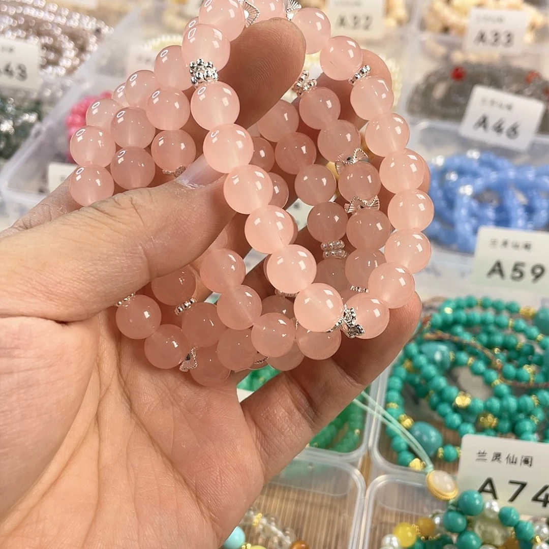 檀香木手串银S925镀金镶嵌