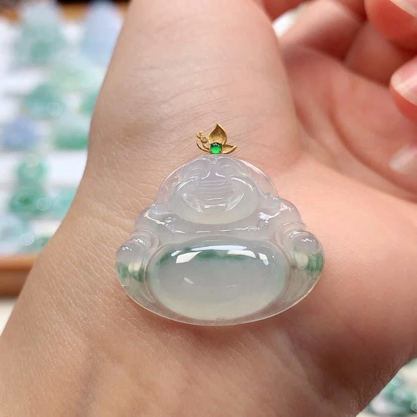 【闪购商品】翡翠18K金镶嵌吊坠(赠链)