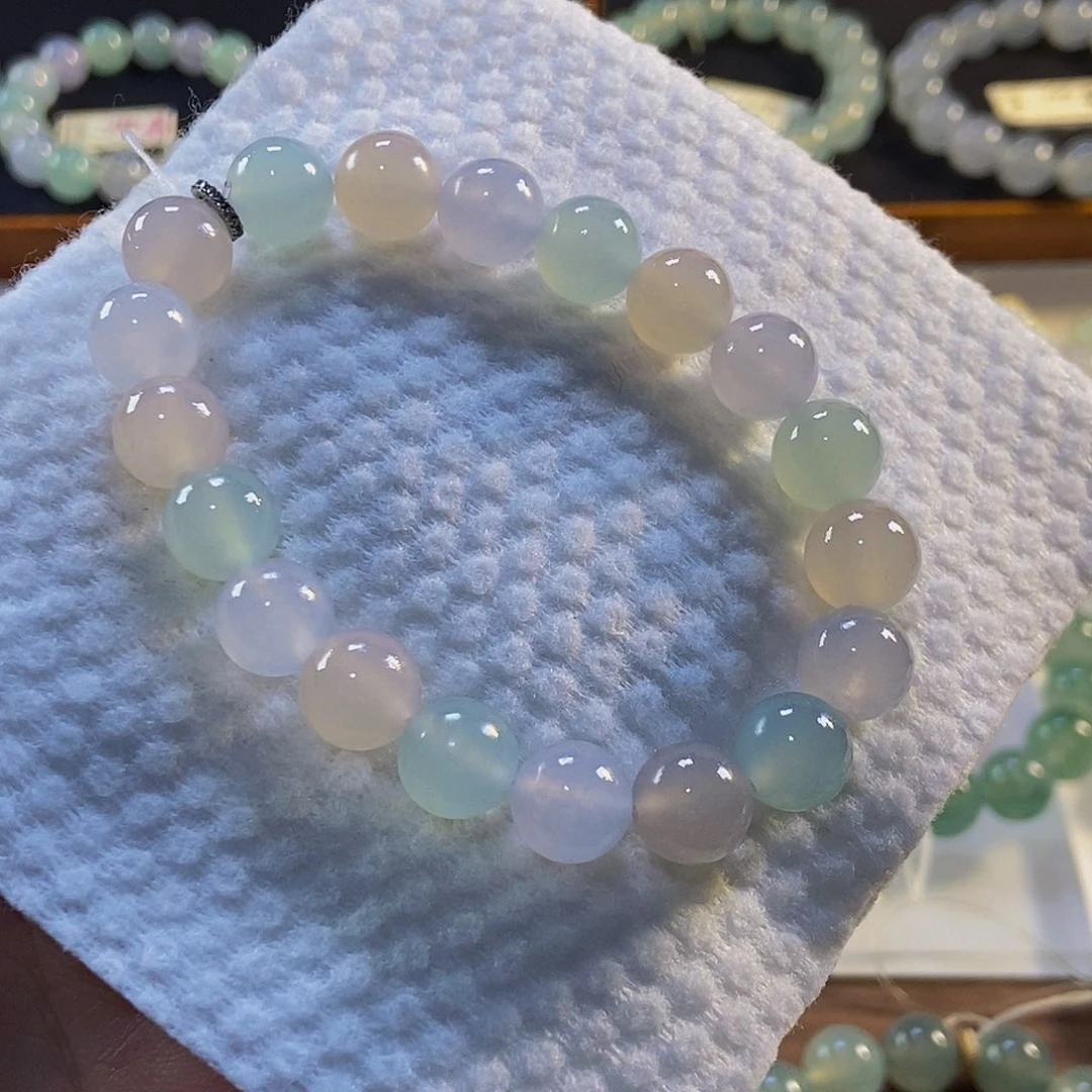 定制翡翠未镶嵌翡翠手串卡9.8