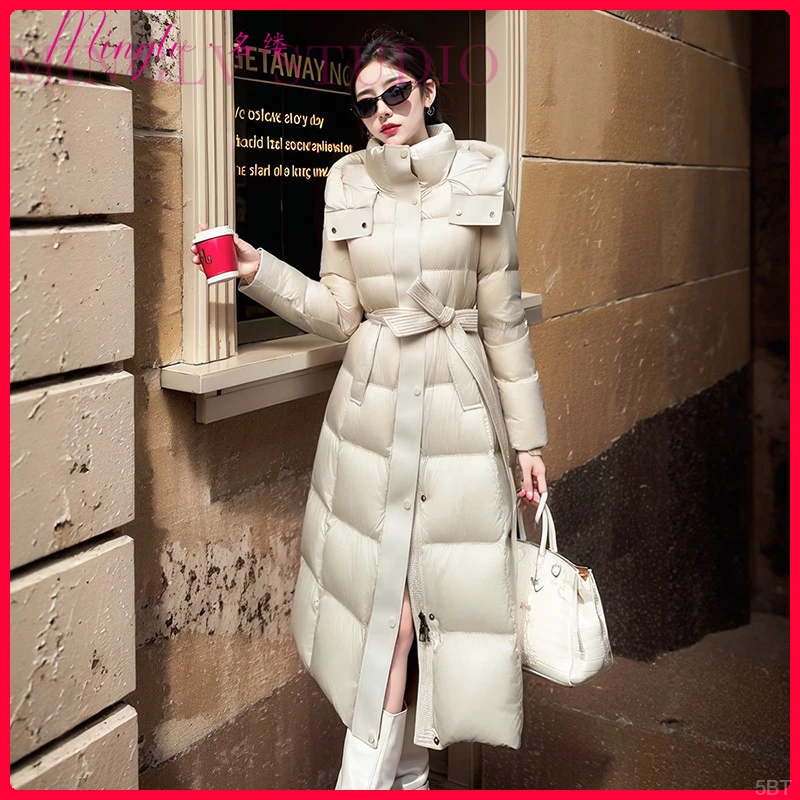 名缕2025年冬季长款羽绒服过膝收腰显瘦防风保暖时尚高品质外套