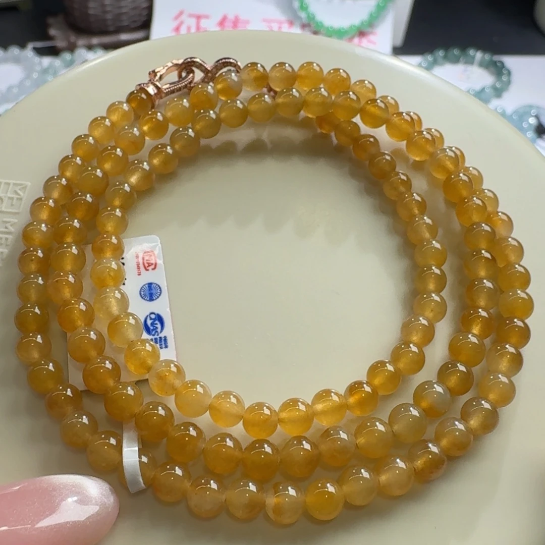 未镶嵌手链翡翠高冰起光橘黄卡4.8到5.1力推！