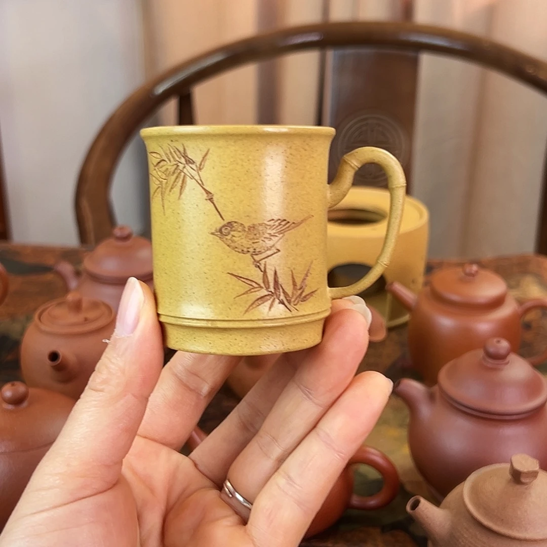 箥***吢紫砂茶壶精品 主人杯 黄段100cc