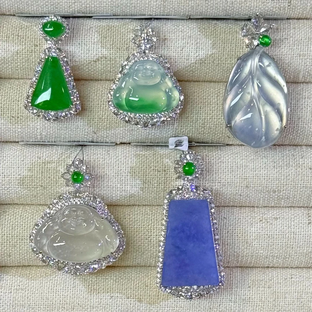 翡翠吊坠1件-18K金-多样性发货只发一件-BV45-XR|CXQ21