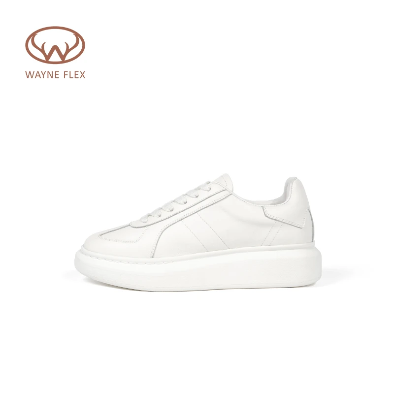 韦恩Wayne Flex休闲增高舒适平搭经典厚底轻便小白鞋女款3127