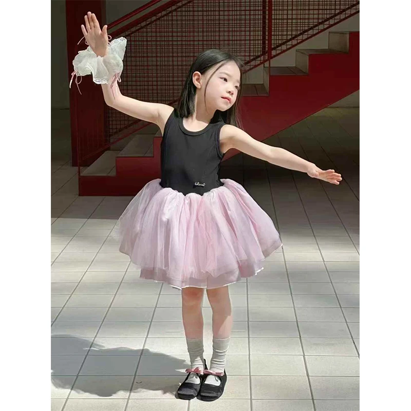 女童连衣裙儿童夏装2025新款芭蕾风网纱裙子千金宝宝超好看背心裙