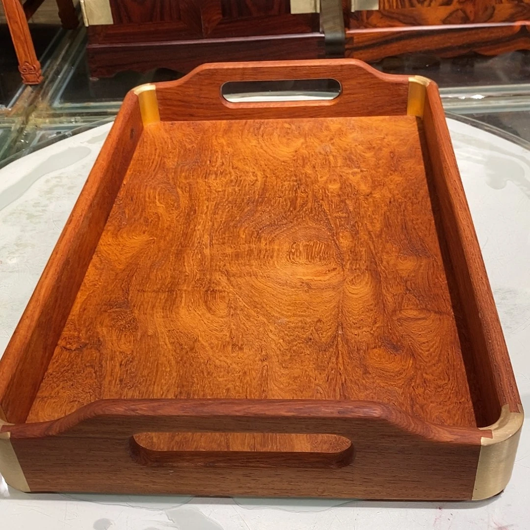 大果紫檀（缅甸花梨）独板文盘36/24/5.5