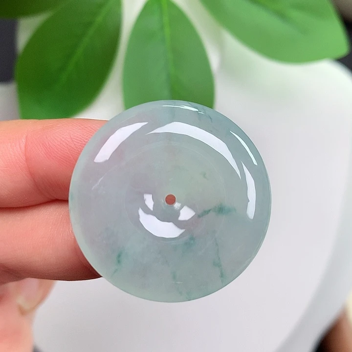翡翠未镶嵌颈饰平安扣 29.1x5.6mm