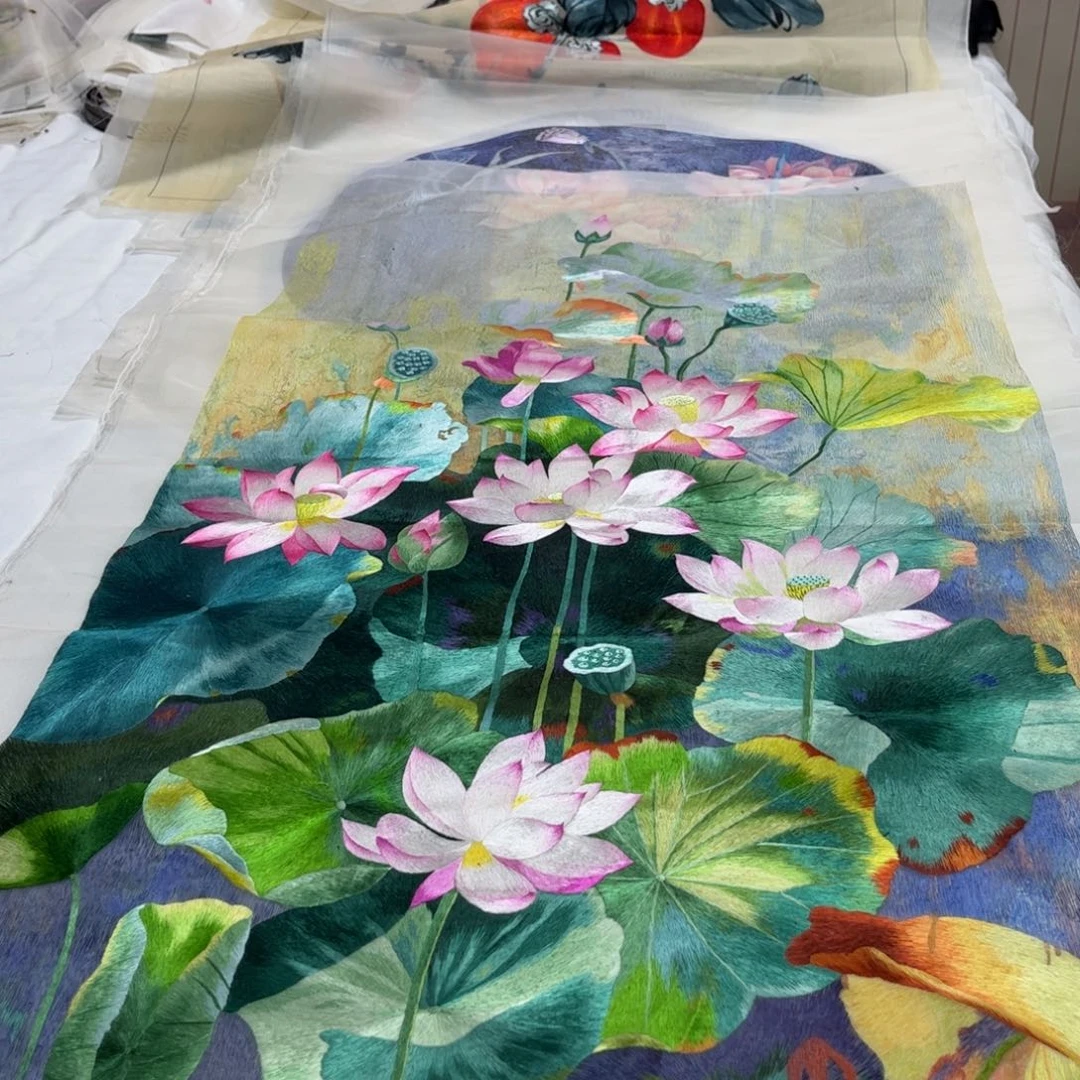 织绣看***净苏绣纯手工制作工艺