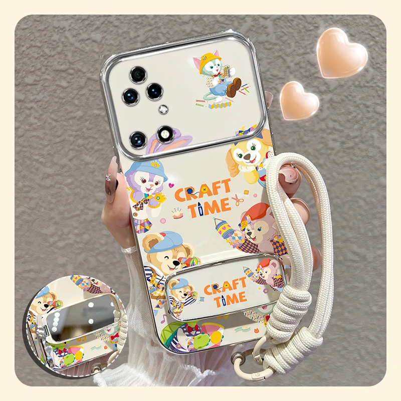 适用华为p50手机壳pro达菲家族大视窗硅胶防摔保护套女款可爱卡通