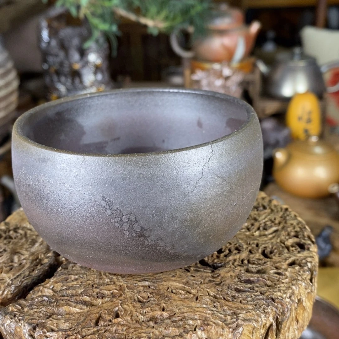 雨***后建水紫陶柴烧茶器，0015