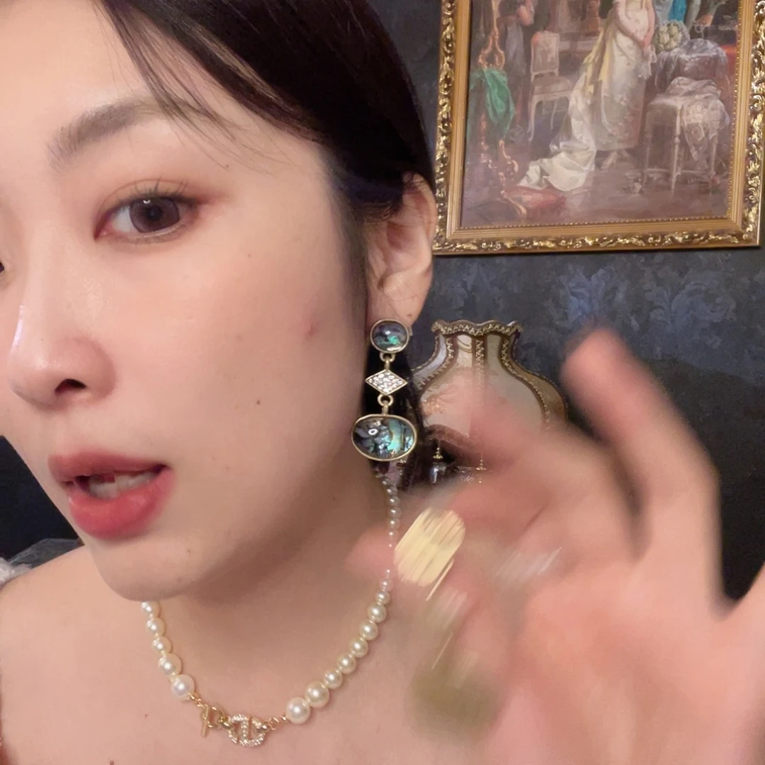 纯铜琉璃925银耳饰4号