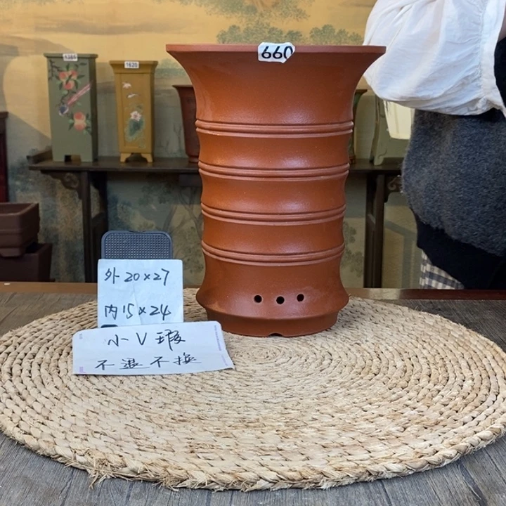 x***8紫砂花盆  特价清水竹节两只660