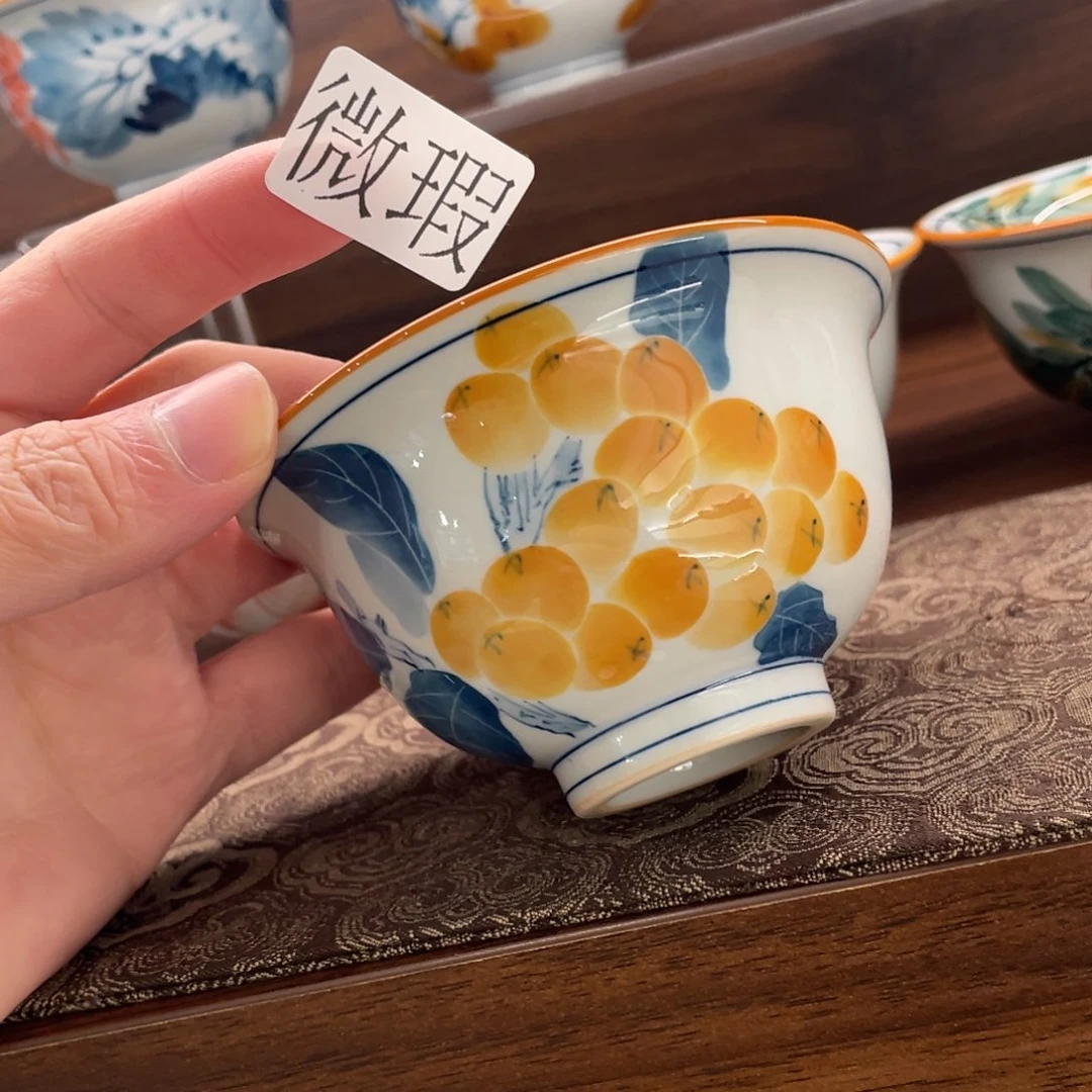 釉下手绘茶具微瑕