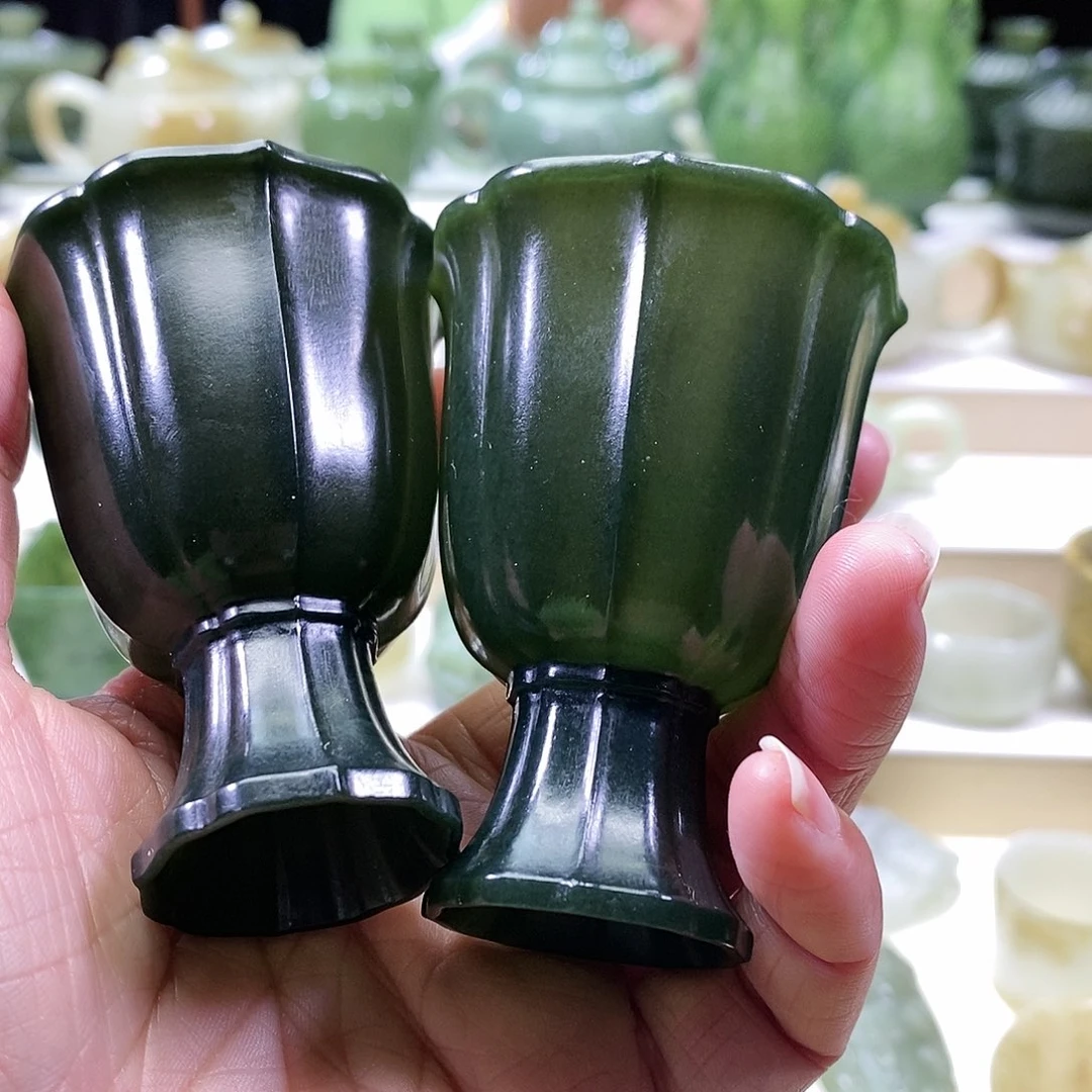 和田玉茶杯未镶嵌我*大