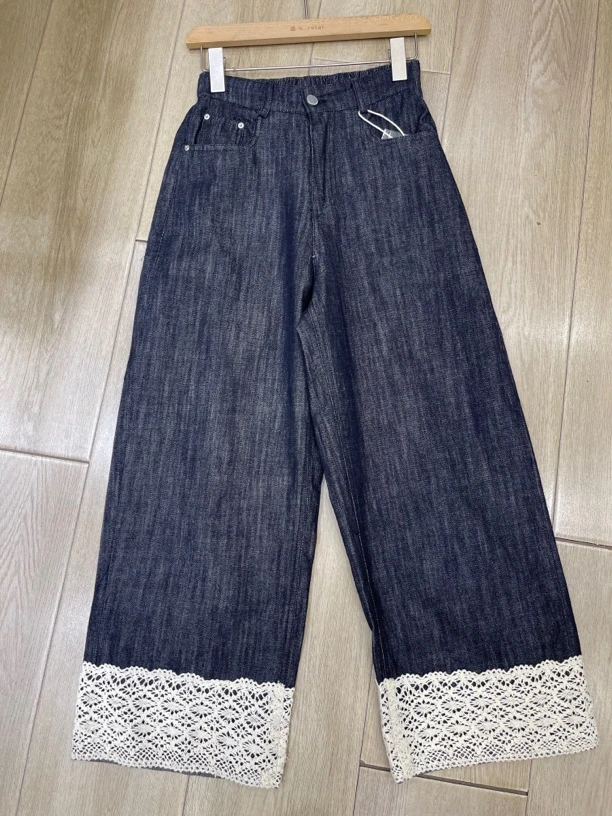 【大欣家】2068「蕾丝裤脚」韩系阔腿裤