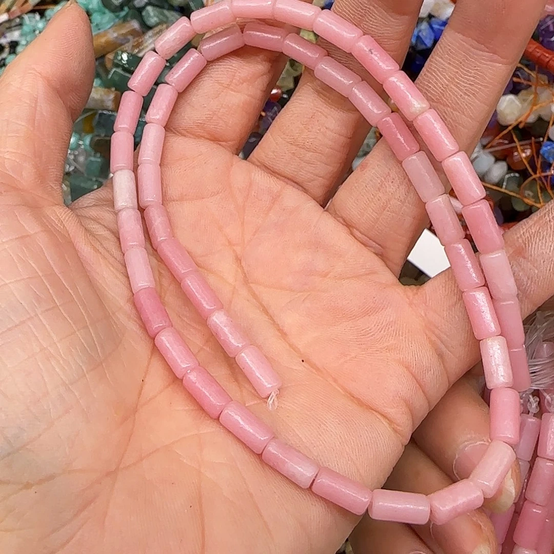 玛瑙/玉髓合金珠宝半成品粉澳宝4-8一条管珠