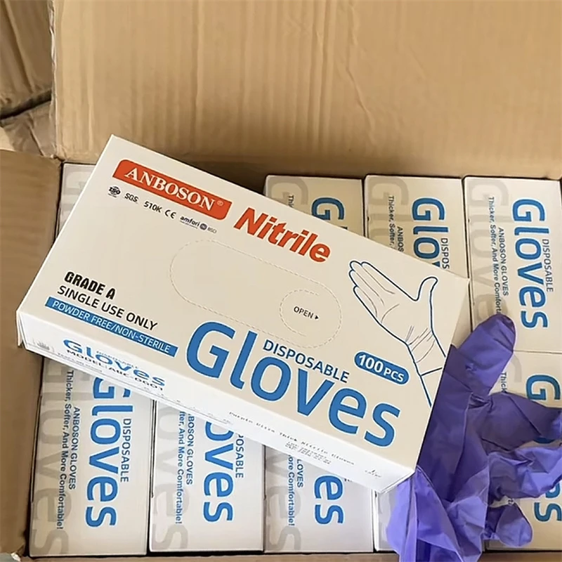 白盒紫色一次性手套100PSNO.退NO.换