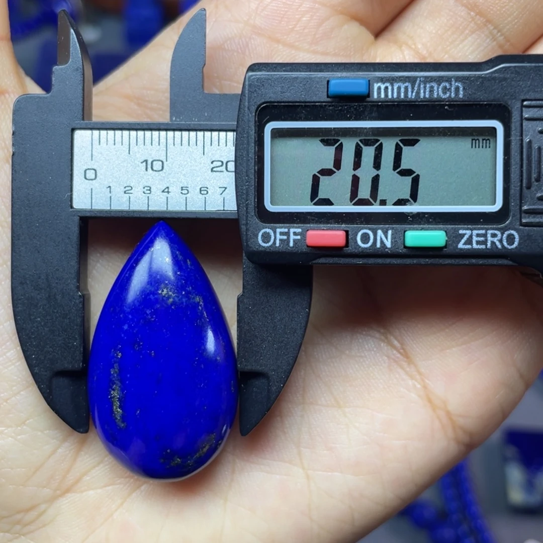 青金石未镶嵌20×36mm裸石水滴蛋面