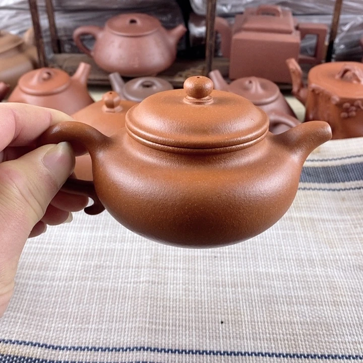 紫砂茶壶宝山满砂红降坡微微瑕
