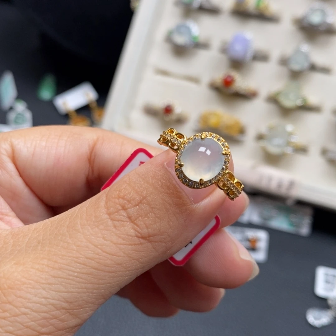 翡翠银S925镶嵌戒指