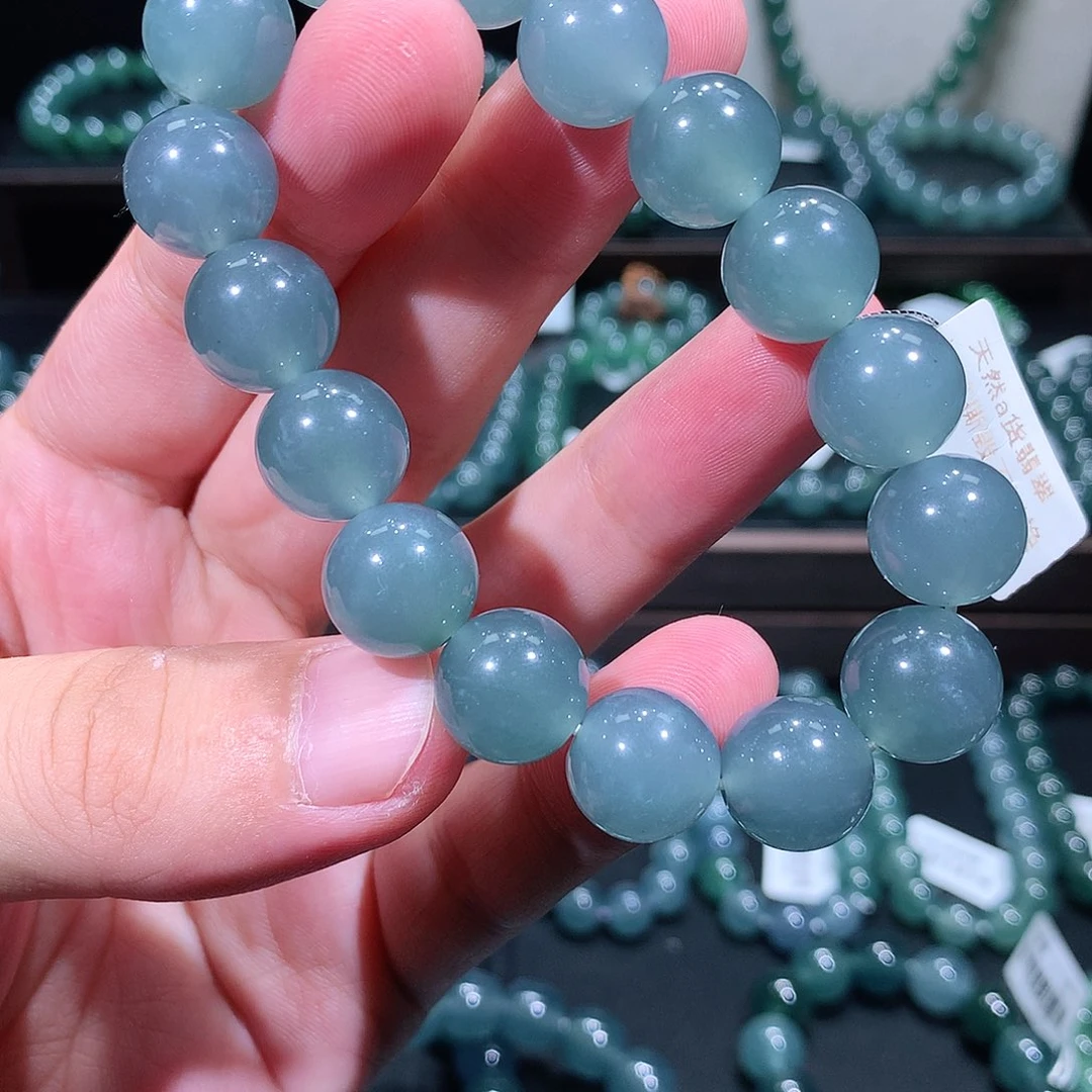 手链翡翠未镶嵌天然a货翡翠手串12.8