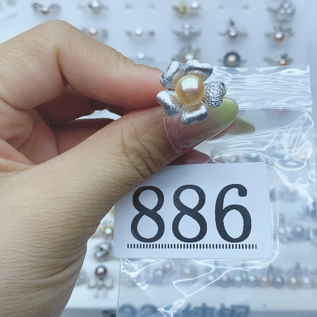 皇***糕戒指银S925镶嵌淡水珍珠886