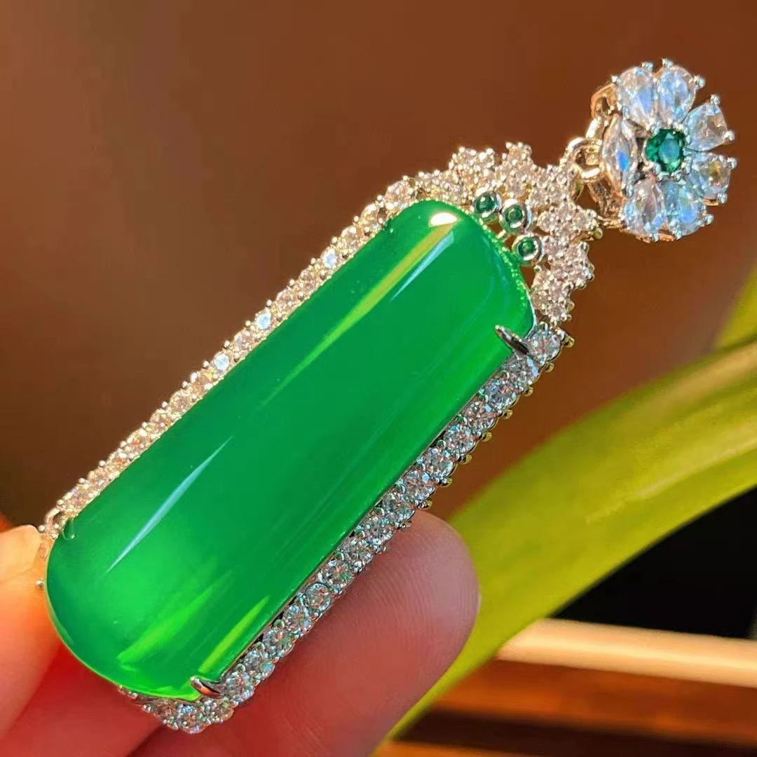 非金属玻璃项链 时尚绿色吊坠无事牌