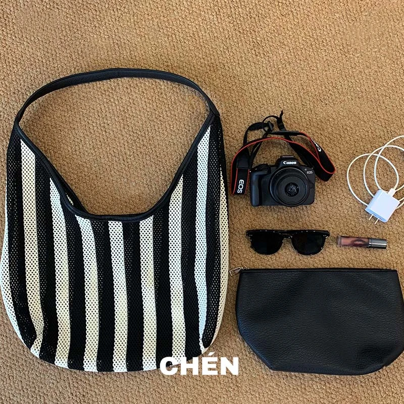 【条纹包】晨总自制条纹休闲百搭通勤大容量耐磨单肩斜挎包包女