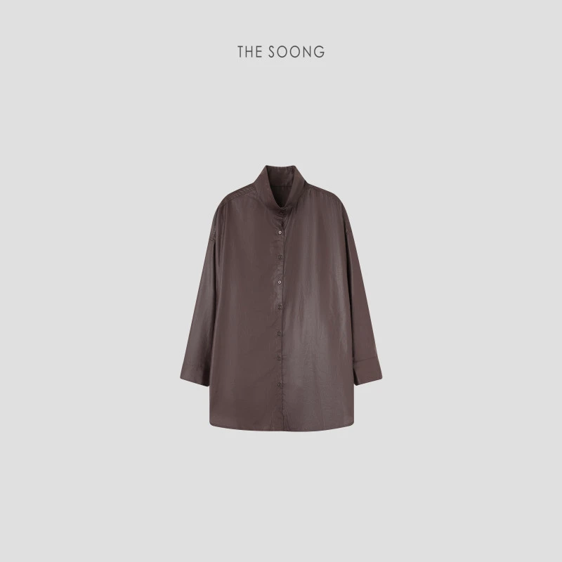 THESOONG|"率性轮廓"进口涂层梭织舒适光感翻领外套HBWT5117