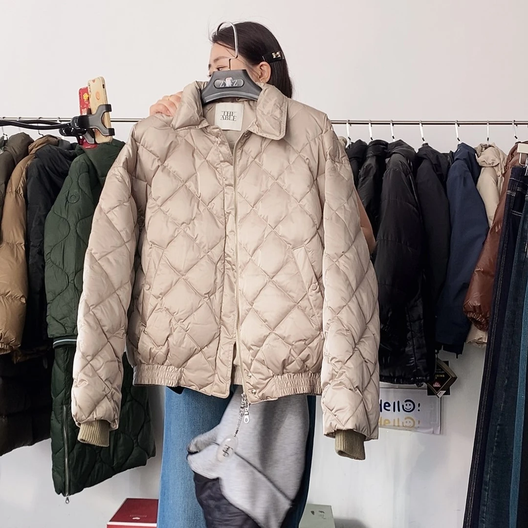 130斤以内菱形格外套