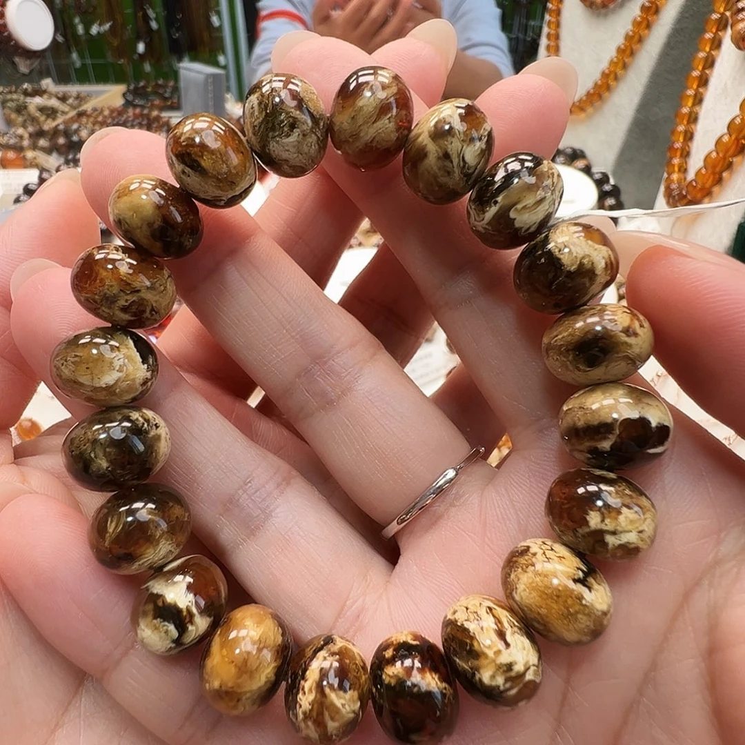 一***酒琥珀未镶嵌裸石抚顺琥珀12干白花溶洞