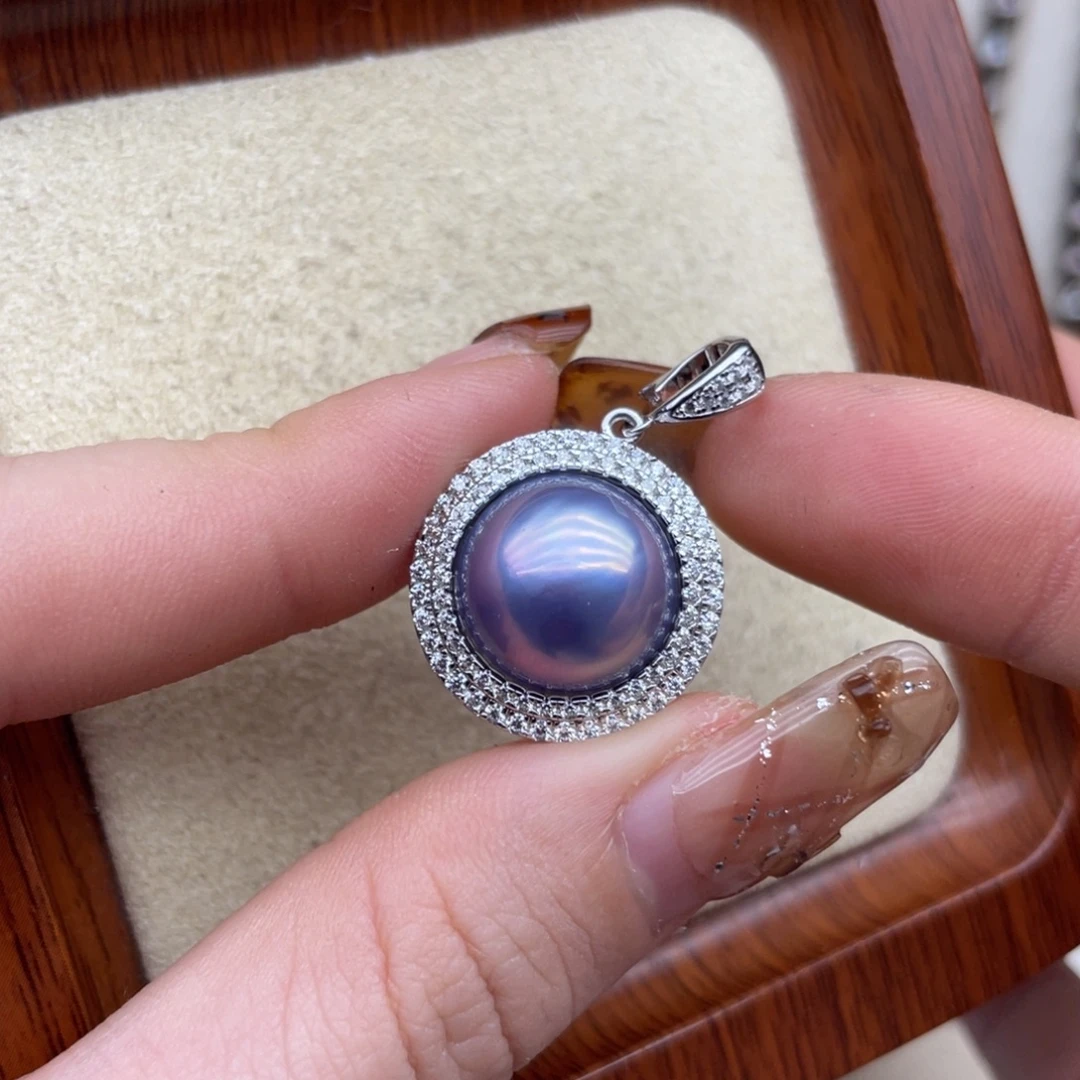 拼合珍珠（马贝珠）颈饰银S925镶嵌A28