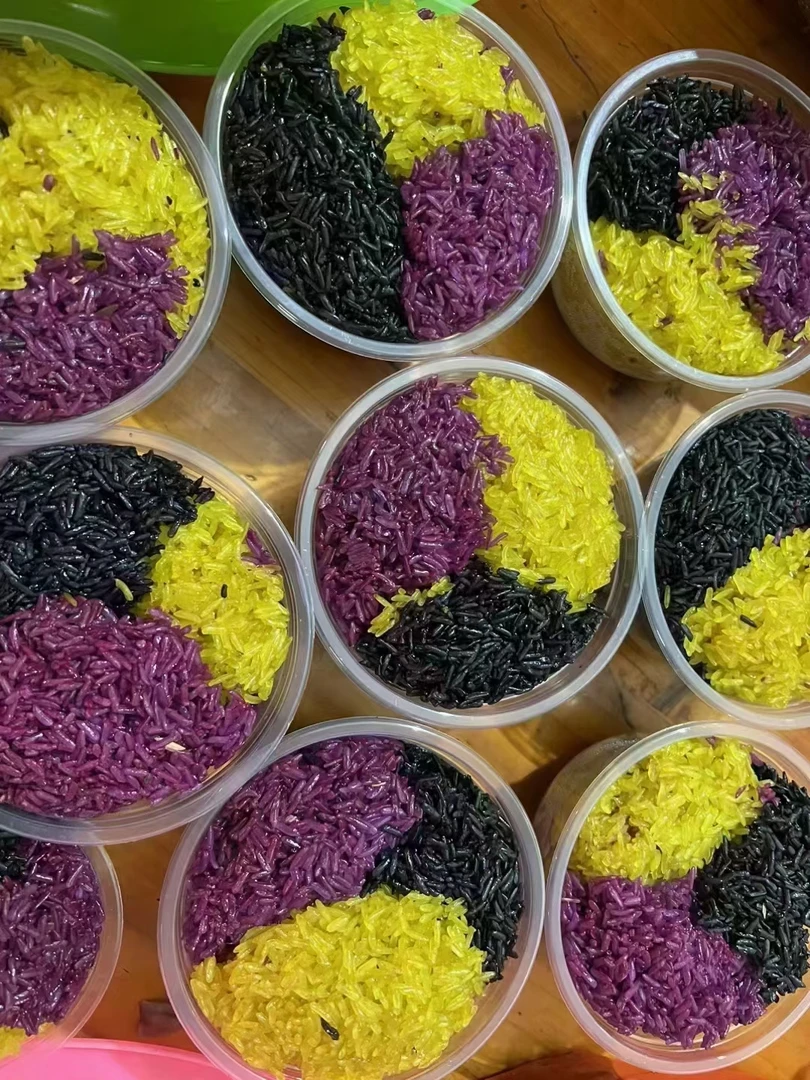 广西河池特产植物染色500g彩色糯米饭加热即食