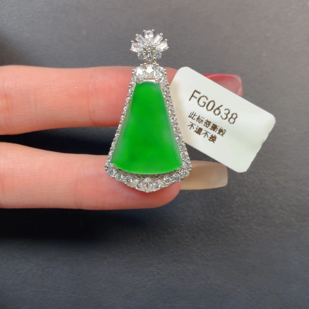 翡翠银S925镶嵌戒指