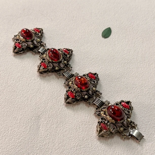 铜合金琉璃手链 【六六中古】孤品复古宫廷风手链th9430手围16
