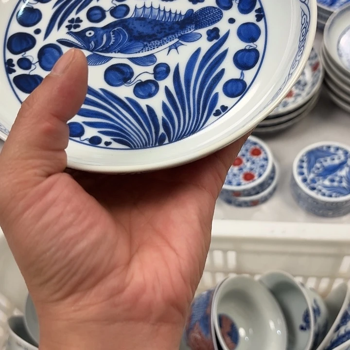 瓷片青花鱼藻大胡乘景德镇