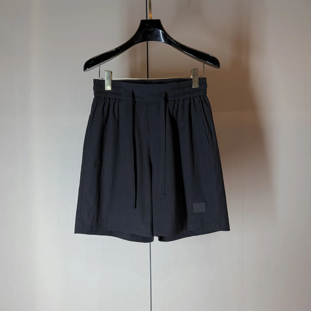 「D6659」“简约亚麻休闲短裤” 夏季高级感多口袋直筒百搭松紧腰短裤