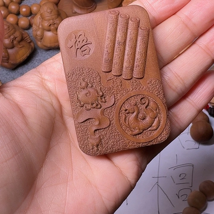 手串/手链檀香木老山檀香精雕满工双面吊坠