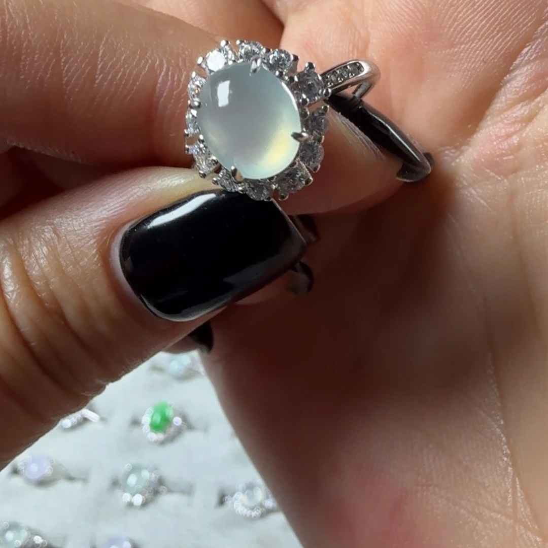 翡翠银S925镶嵌戒指