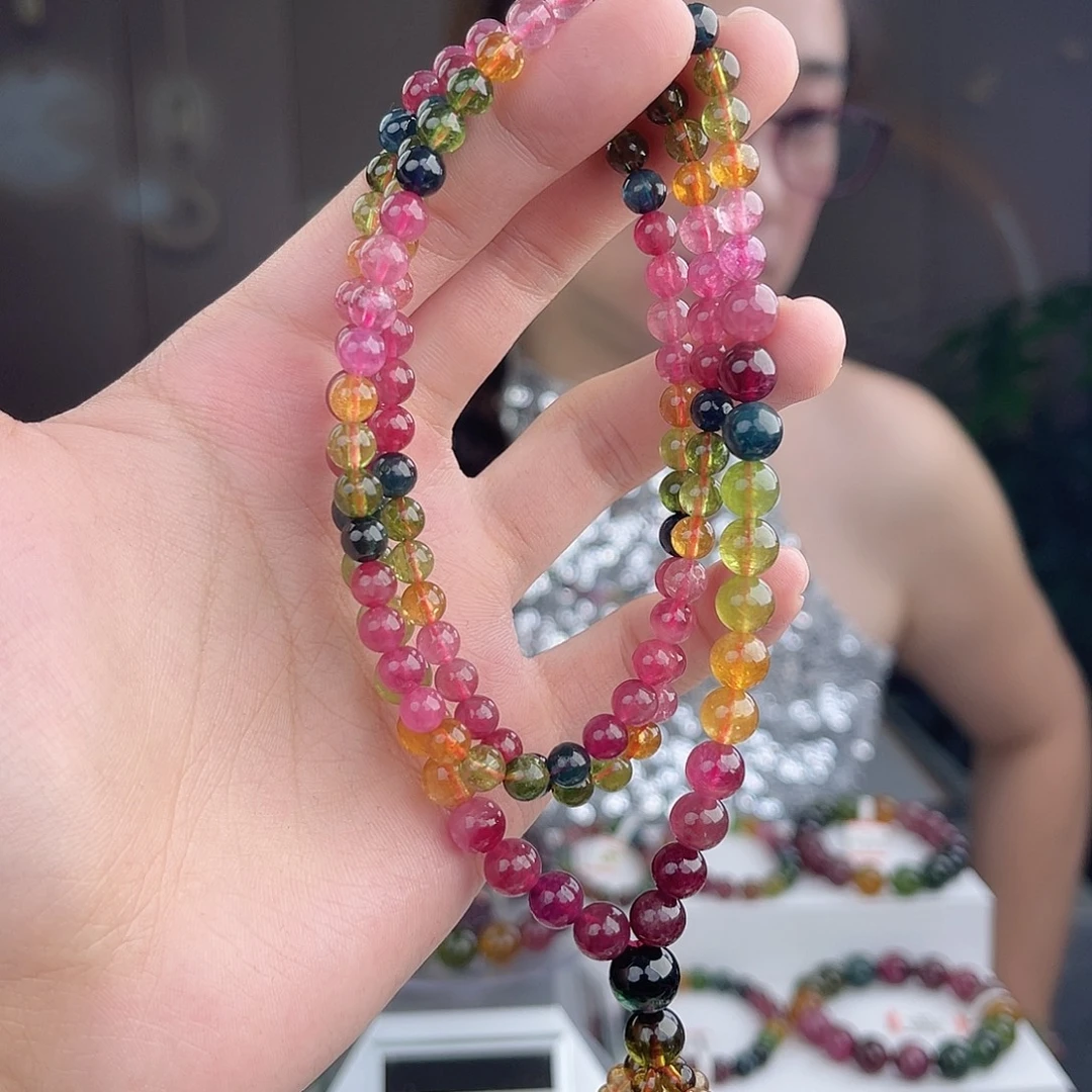 碧玺未镶嵌碧玺 毛衣链