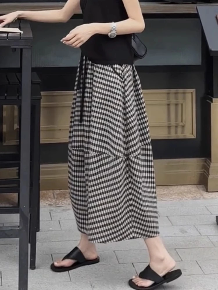 2025夏季新款半身裙子女显瘦洋气过膝长裙花苞裙大码不规则a字裙