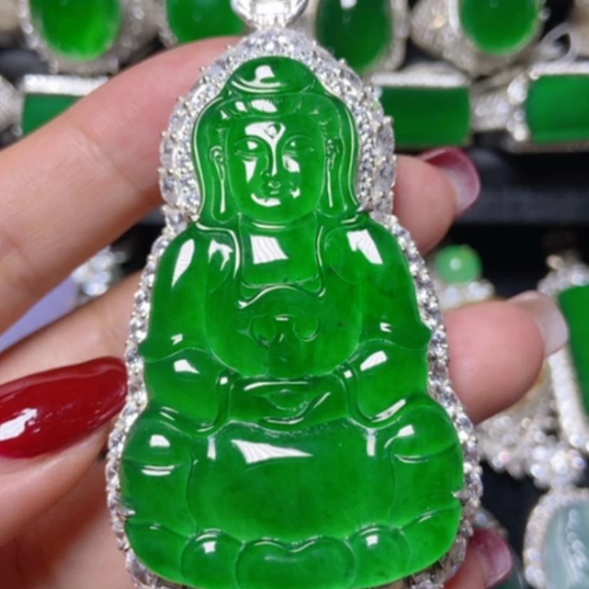 【闪购商品】翡翠银S925镶嵌颈饰翡翠