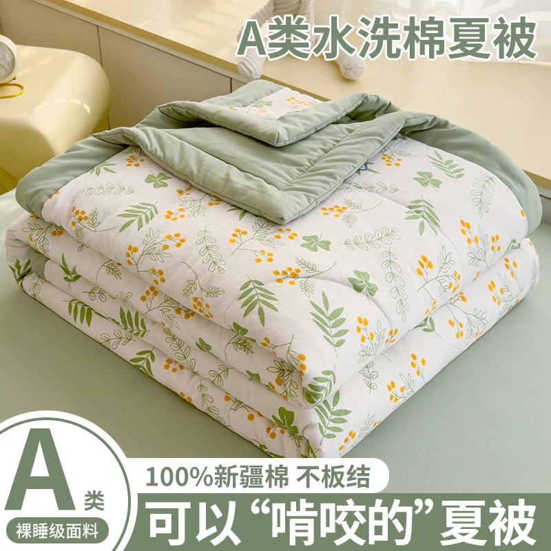 夏季水洗棉被新疆棉花被空调被可机洗薄款夏被学生宿舍单人夏凉被