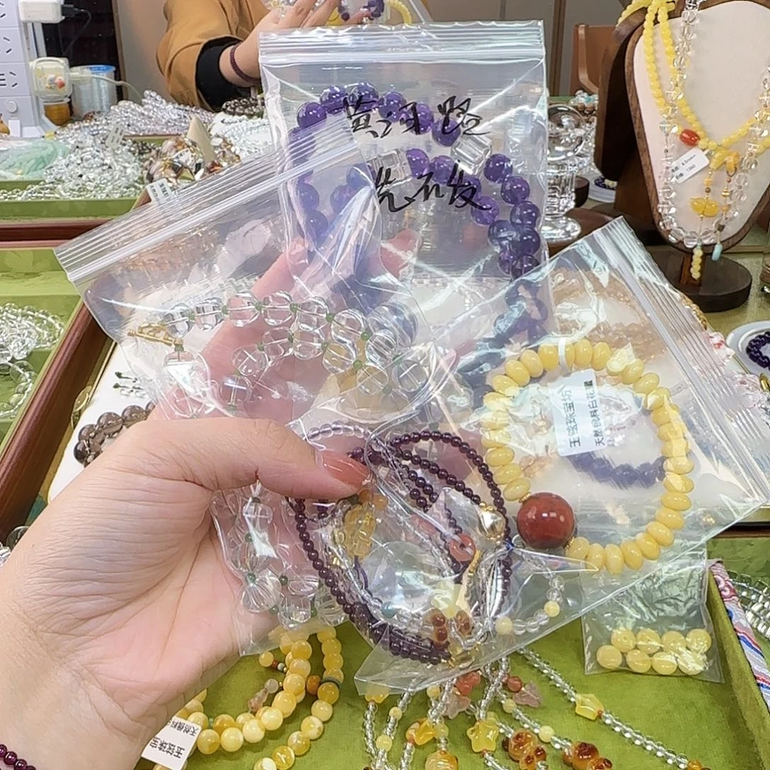 黄***李水晶手串未镶嵌水晶➕蜜蜡
