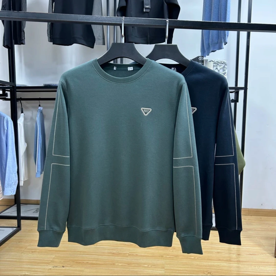 HW21针织布加绒内里保暖休闲圆领长袖卫衣秋冬套头衫