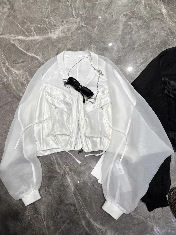 欧洲站2025早秋新款欧货设计感工装百搭薄款拉链防晒衫外套女上衣